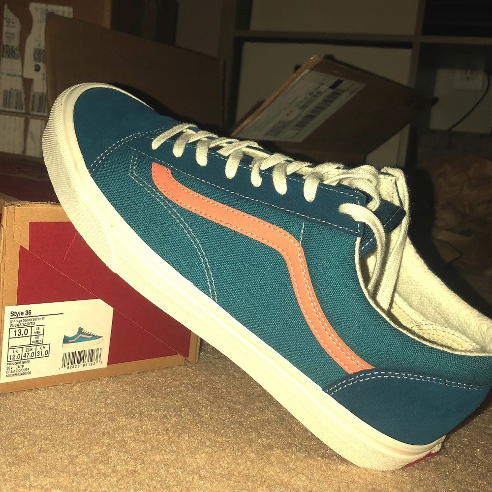 Vintage Sport Vans Blue and Orange Colorway